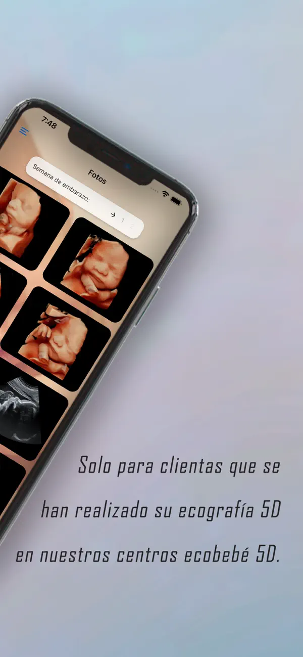 Pantalla de funciones de Ecobebé App