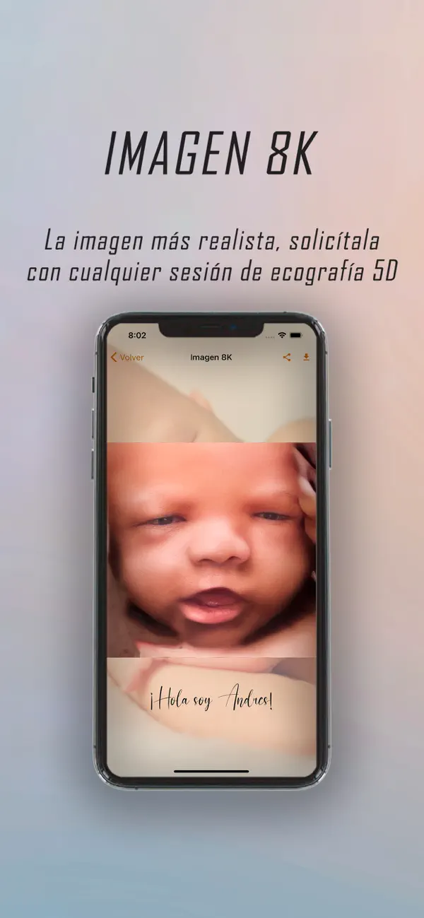 Pantalla de la aplicación móvil Ecobebé